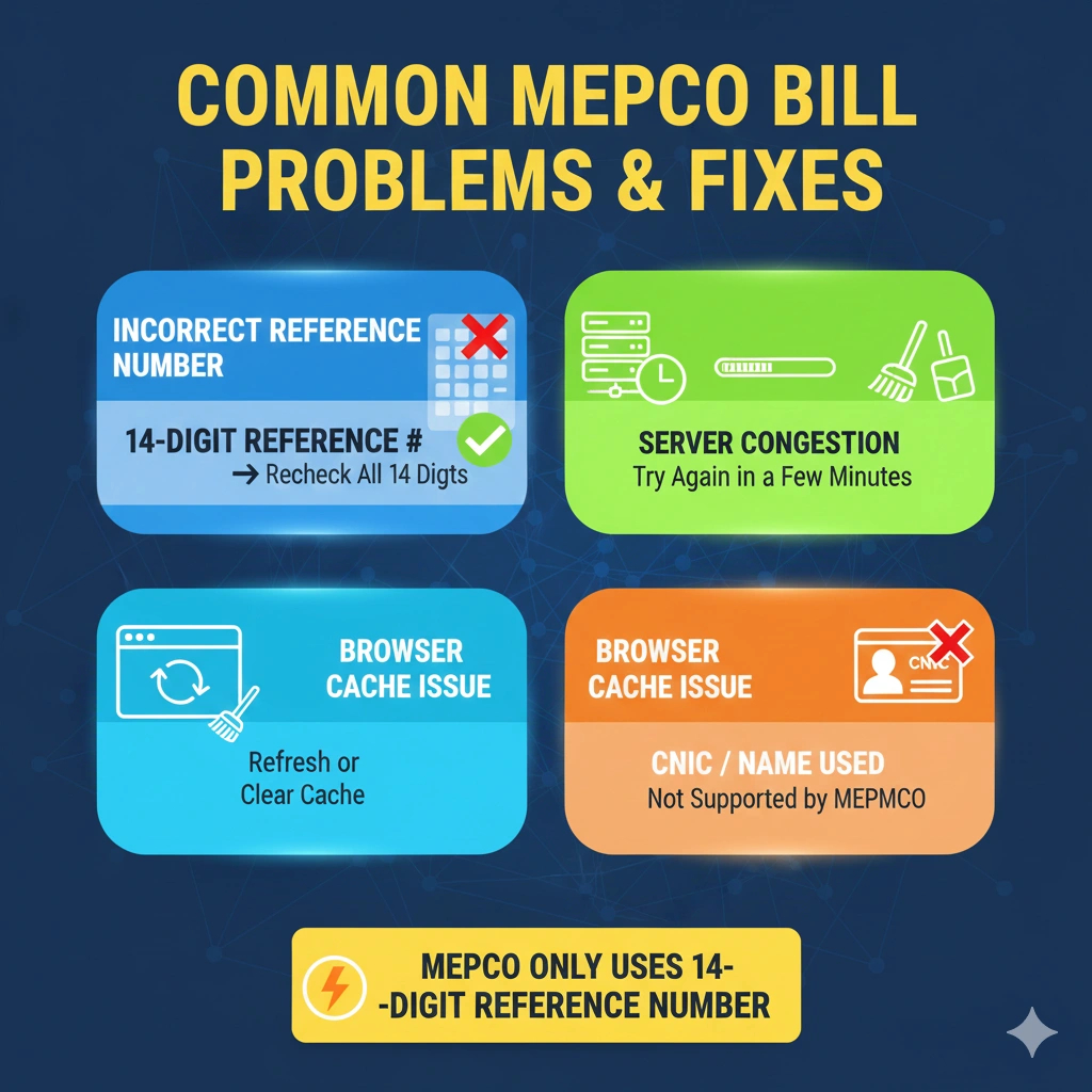 common mepco bill problems and fixes