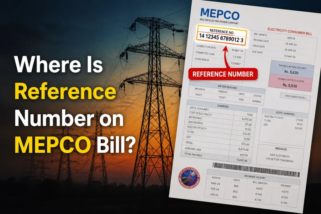 Where Is Reference Number on MEPCO Bill